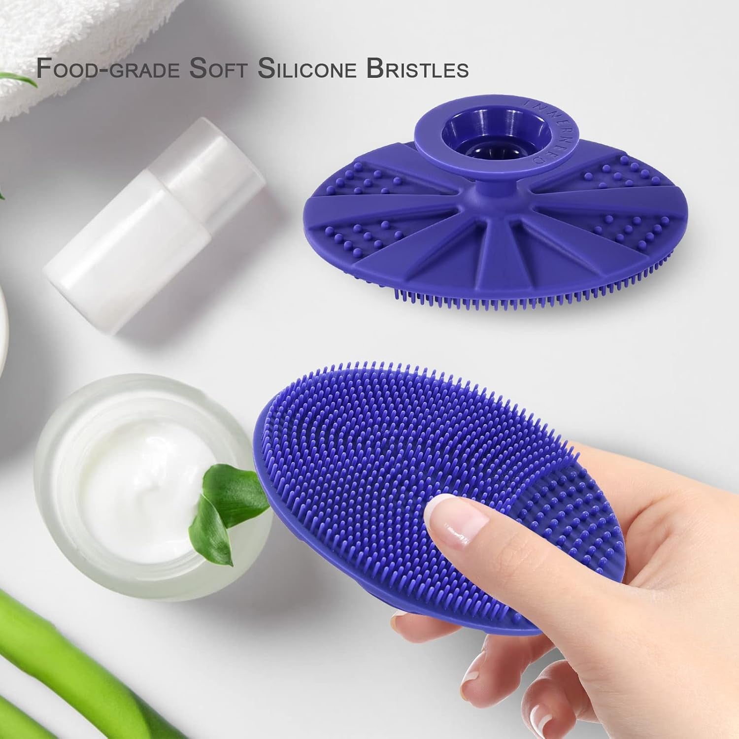 Limpiador Facial De Silicona, Exfoliante, Cepillo Facial Manual, Removedor De Puntos Negros, Cerdas Suaves De Grado Alimenticio (Paquete De 4)